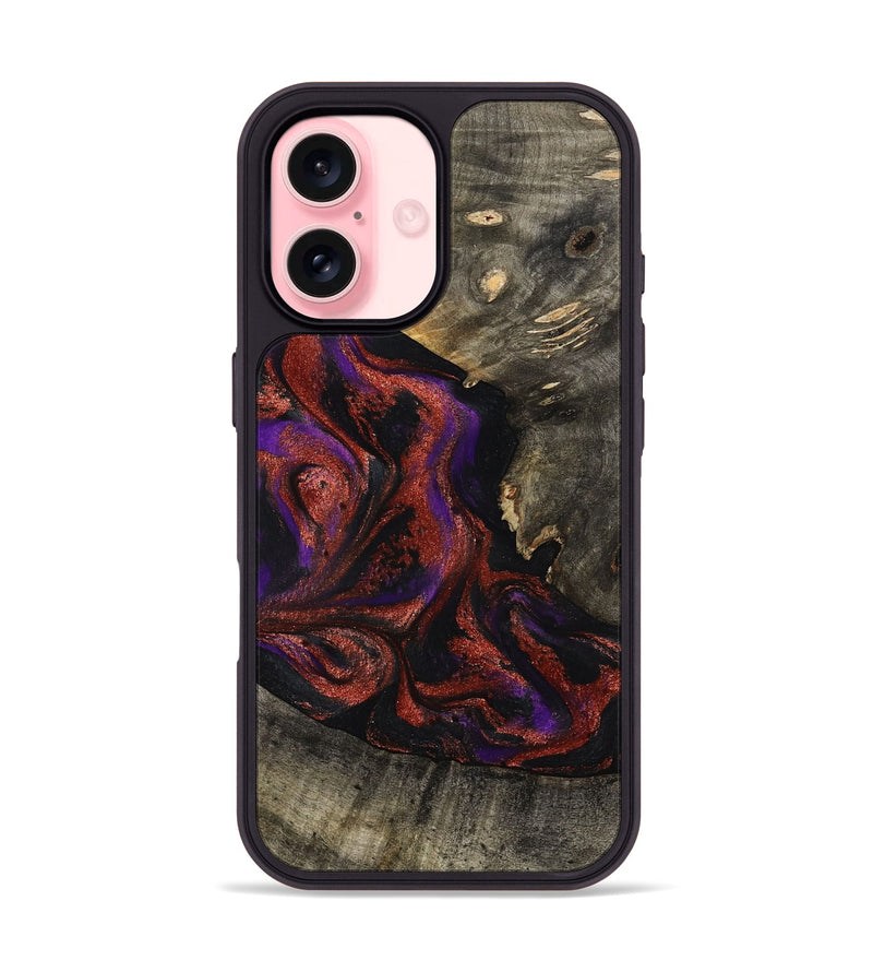 iPhone 16 Wood Phone Case - Leandro (Purple, 799207)