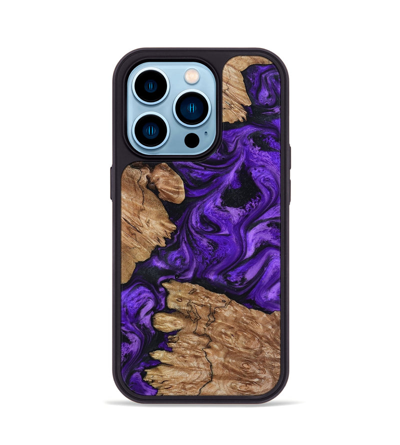 iPhone 14 Pro Wood Phone Case - Shemar (Purple, 799208)