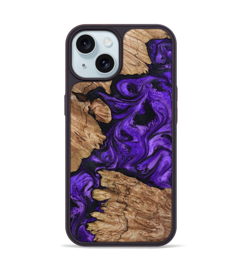 iPhone 15 Wood Phone Case - Shemar (Purple, 799208)