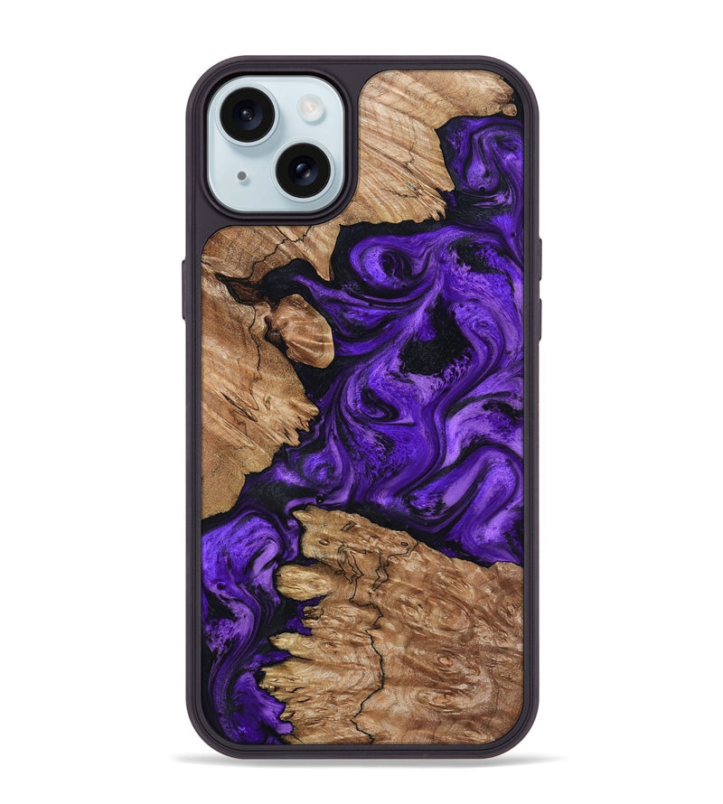 iPhone 15 Plus Wood Phone Case - Shemar (Purple, 799208)