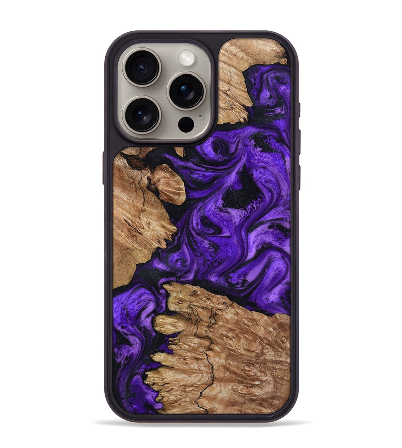 iPhone 15 Pro Max Wood Phone Case - Shemar (Purple, 799208)