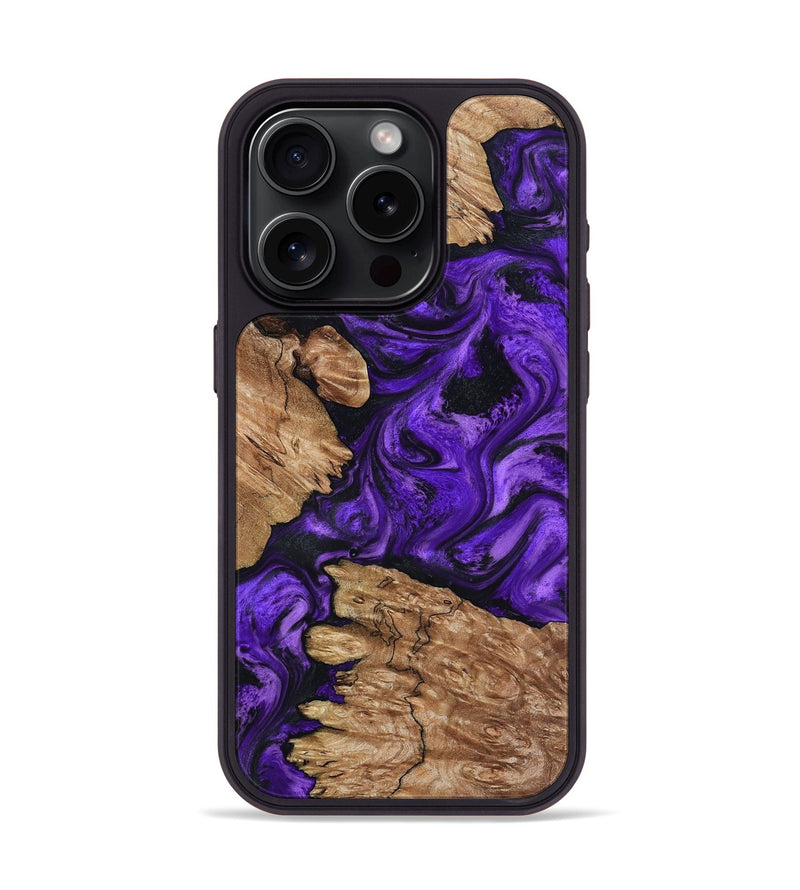 iPhone 15 Pro Wood Phone Case - Shemar (Purple, 799208)