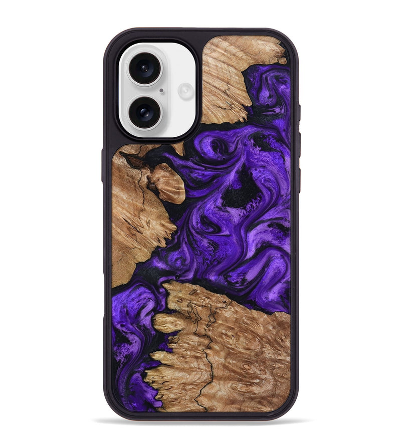 iPhone 16 Plus Wood Phone Case - Shemar (Purple, 799208)