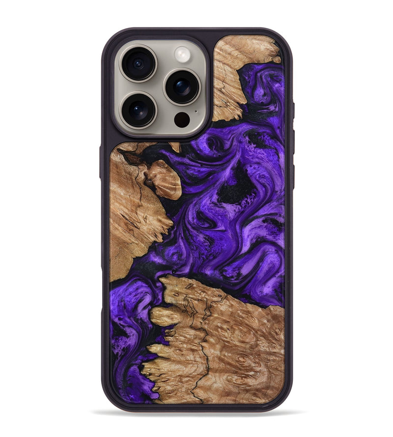 iPhone 16 Pro Max Wood Phone Case - Shemar (Purple, 799208)