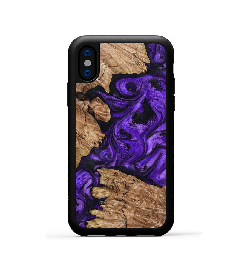iPhone Xs Wood Phone Case - Shemar (Purple, 799208)