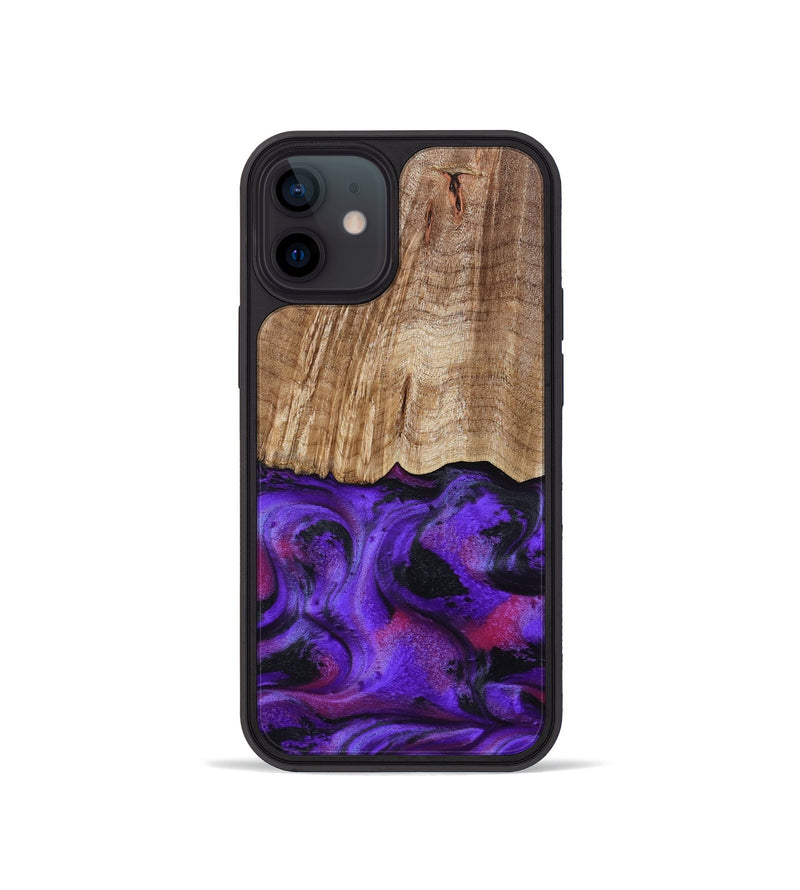 iPhone 12 mini Wood Phone Case - Cal (Purple, 799211)