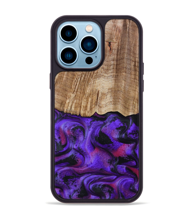 iPhone 14 Pro Max Wood Phone Case - Cal (Purple, 799211)