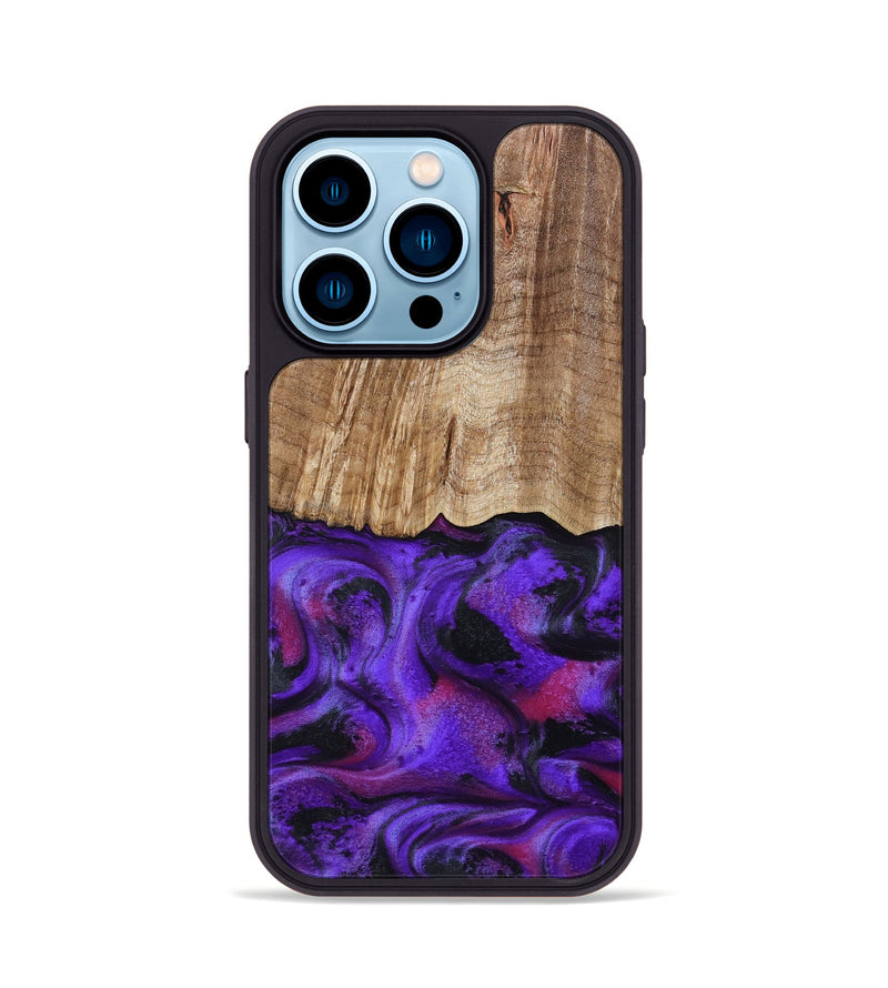 iPhone 14 Pro Wood Phone Case - Cal (Purple, 799211)