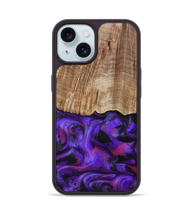 iPhone 15 Wood Phone Case - Cal (Purple, 799211)
