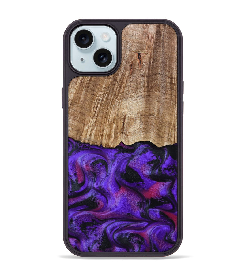 iPhone 15 Plus Wood Phone Case - Cal (Purple, 799211)