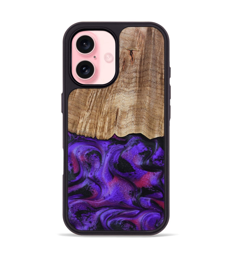 iPhone 16 Wood Phone Case - Cal (Purple, 799211)