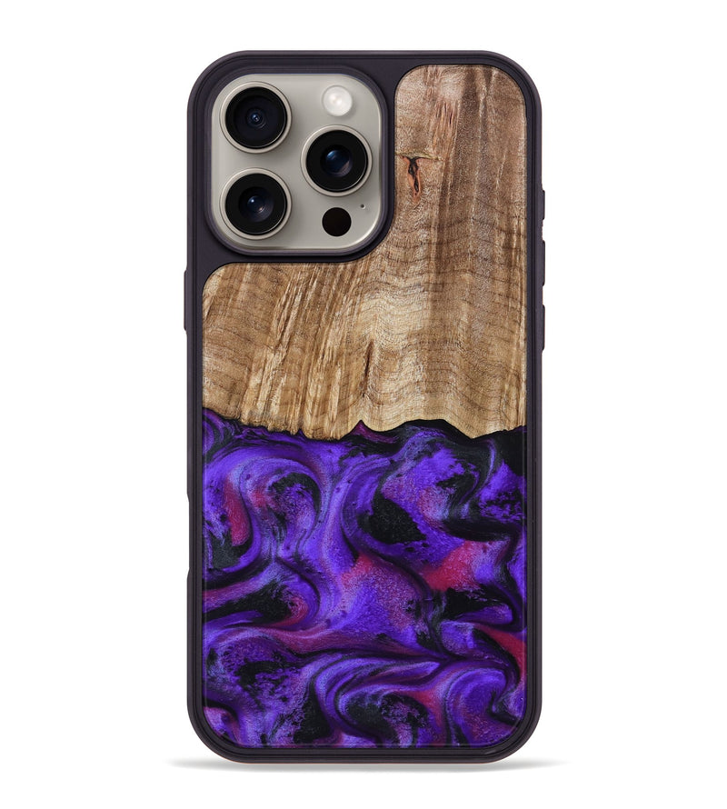 iPhone 16 Pro Max Wood Phone Case - Cal (Purple, 799211)