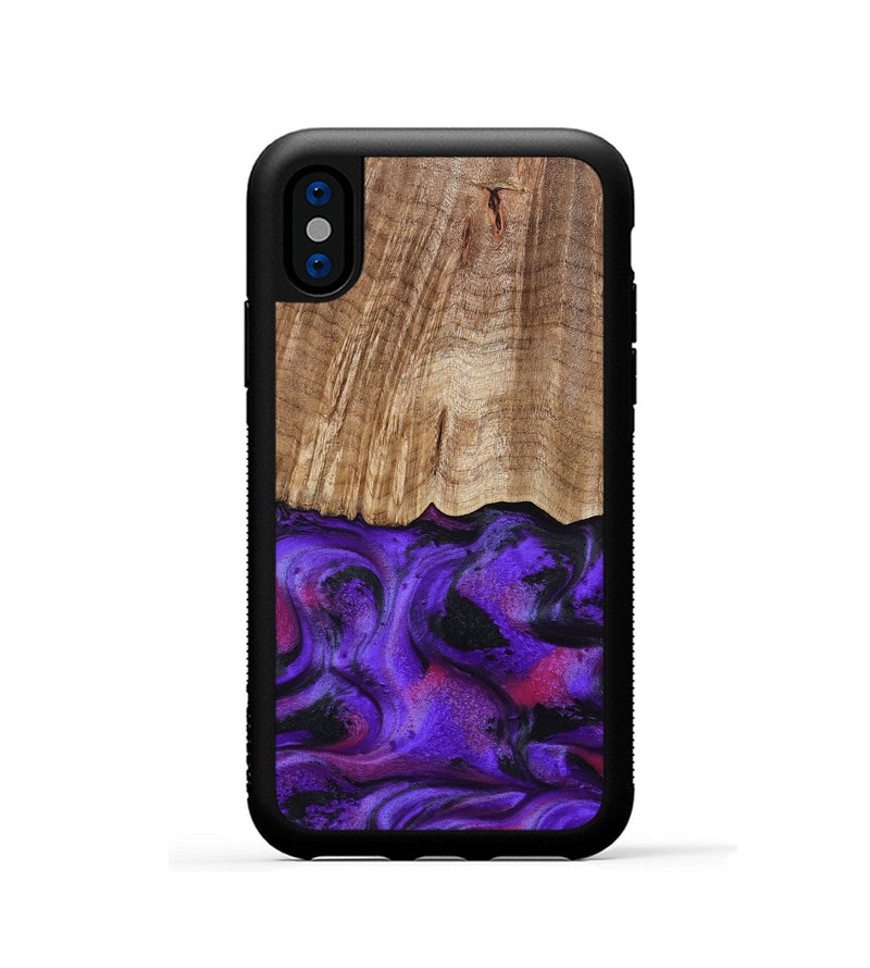 iPhone Xs Wood Phone Case - Cal (Purple, 799211)