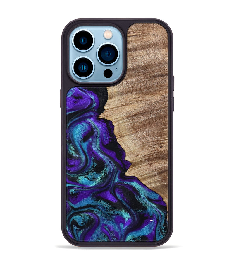 iPhone 14 Pro Max Wood Phone Case - Wendi (Purple, 799214)