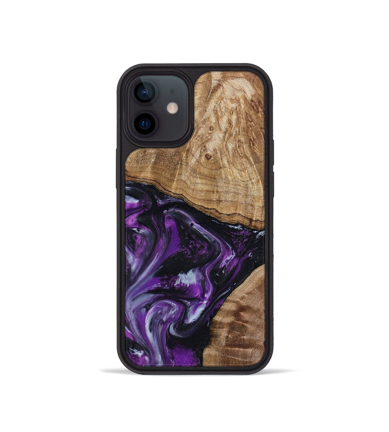 iPhone 12 mini Wood Phone Case - Jevon (Purple, 799216)
