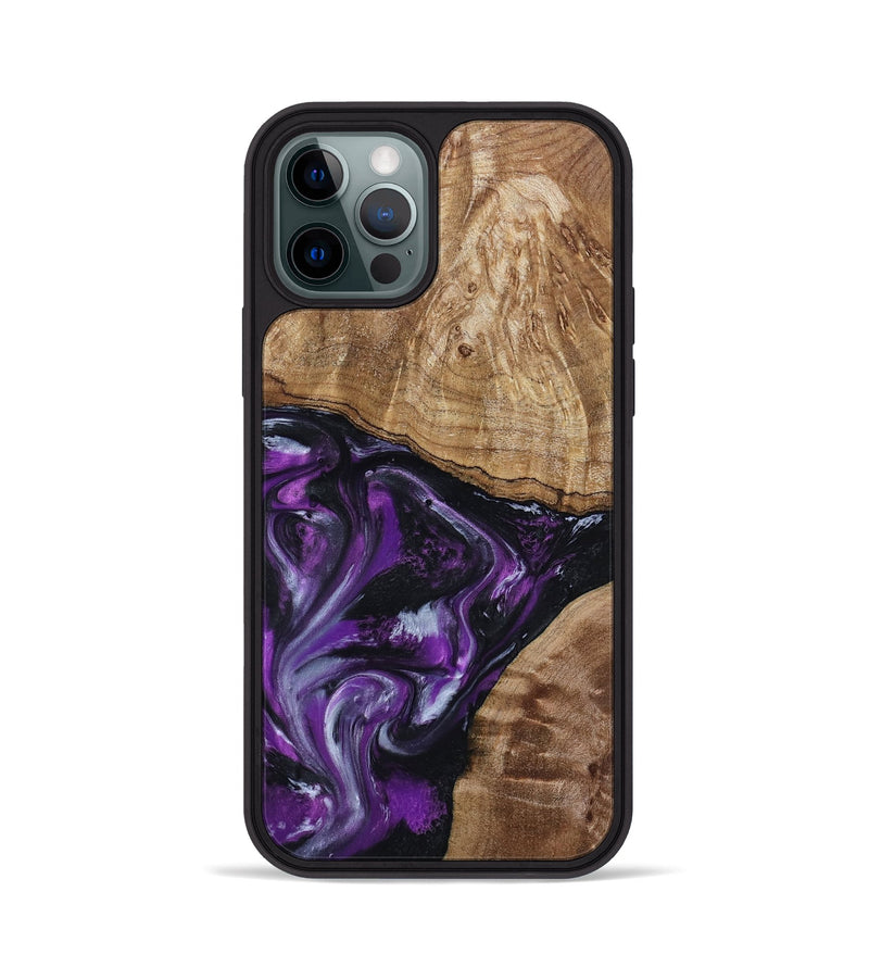 iPhone 12 Pro Wood Phone Case - Jevon (Purple, 799216)