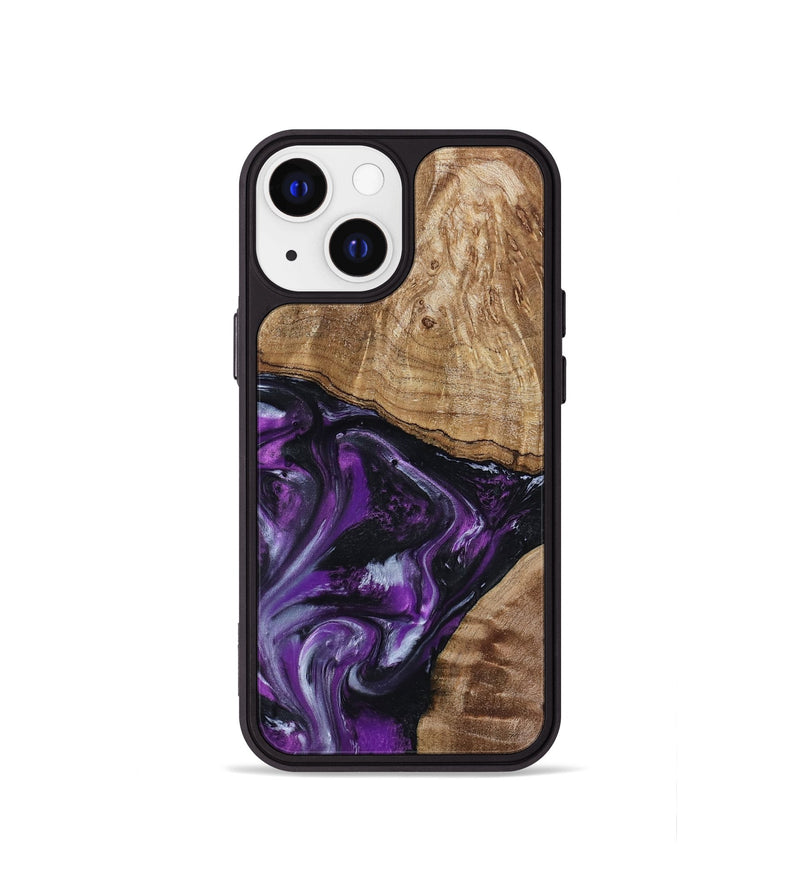 iPhone 13 mini Wood Phone Case - Jevon (Purple, 799216)