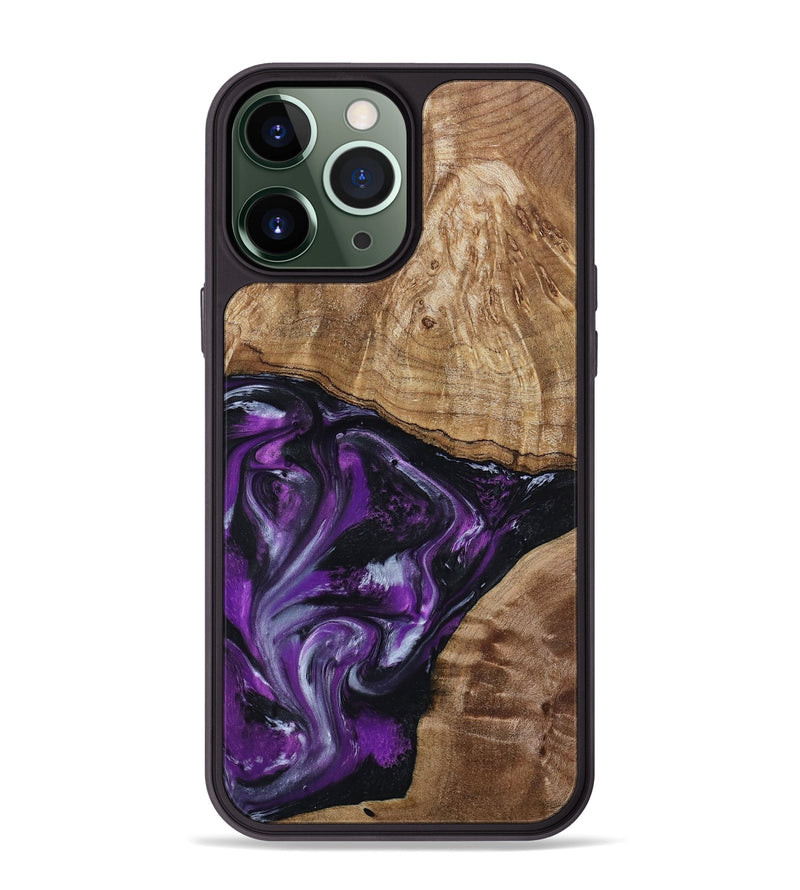 iPhone 13 Pro Max Wood Phone Case - Jevon (Purple, 799216)