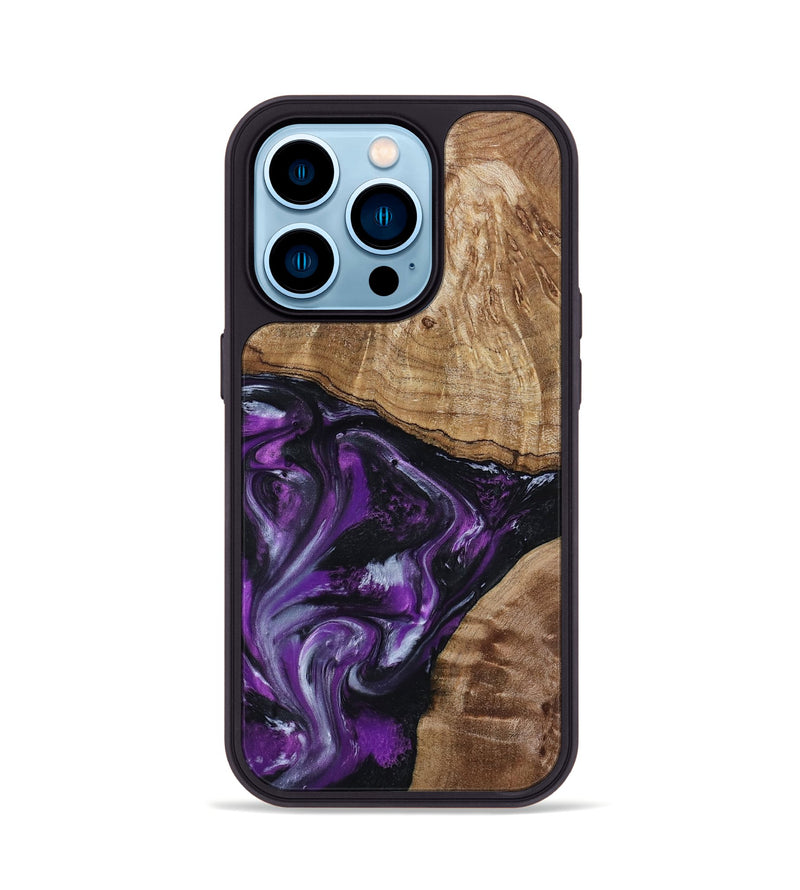 iPhone 14 Pro Wood Phone Case - Jevon (Purple, 799216)