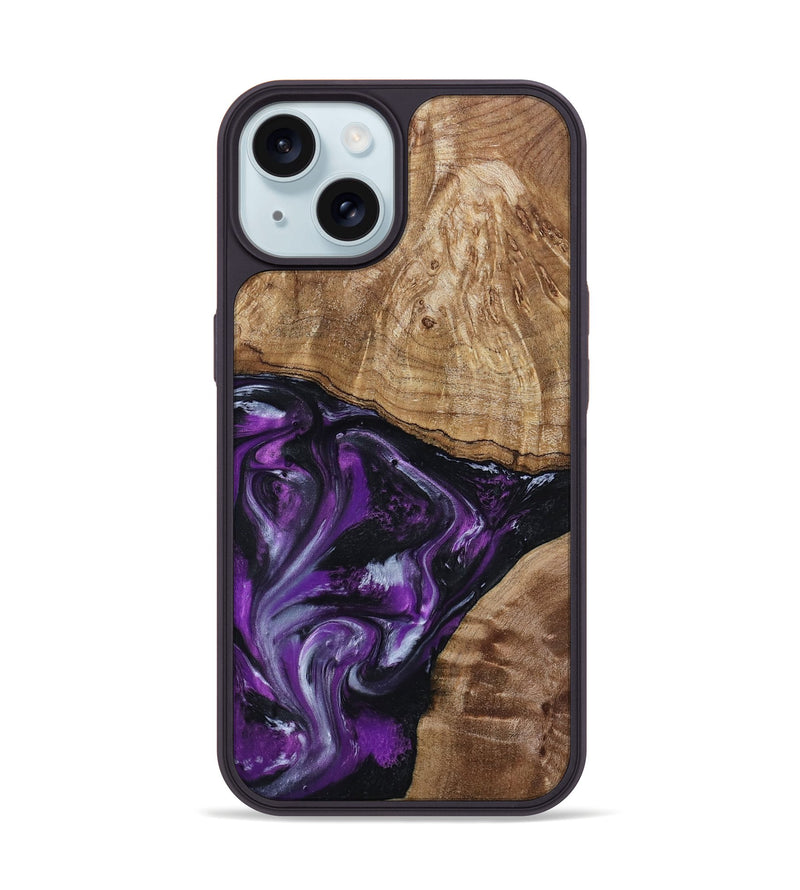 iPhone 15 Wood Phone Case - Jevon (Purple, 799216)