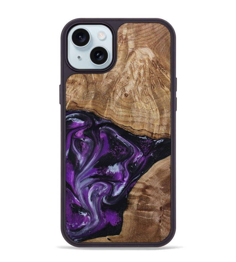 iPhone 15 Plus Wood Phone Case - Jevon (Purple, 799216)