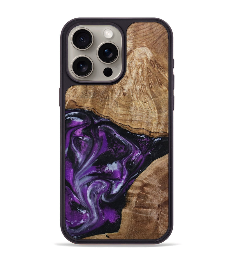 iPhone 15 Pro Max Wood Phone Case - Jevon (Purple, 799216)
