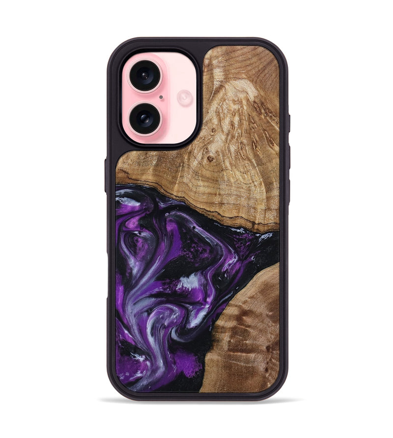 iPhone 16 Wood Phone Case - Jevon (Purple, 799216)