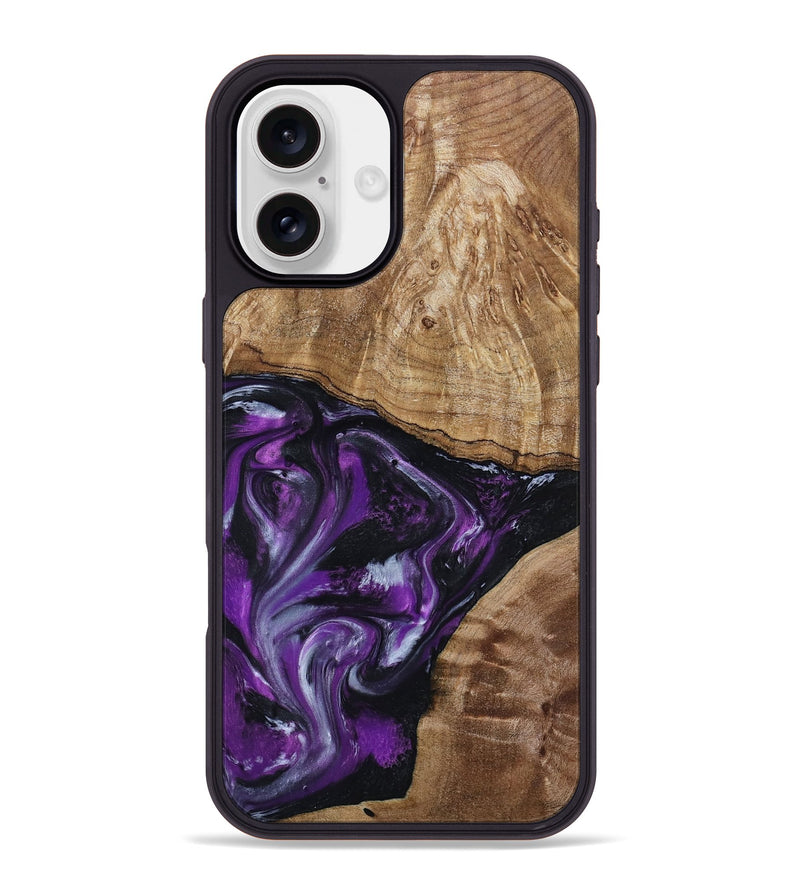 iPhone 16 Plus Wood Phone Case - Jevon (Purple, 799216)