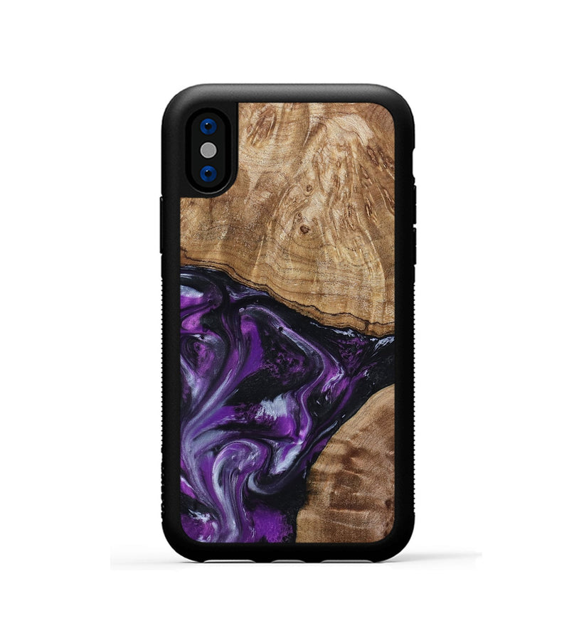 iPhone Xs Wood Phone Case - Jevon (Purple, 799216)