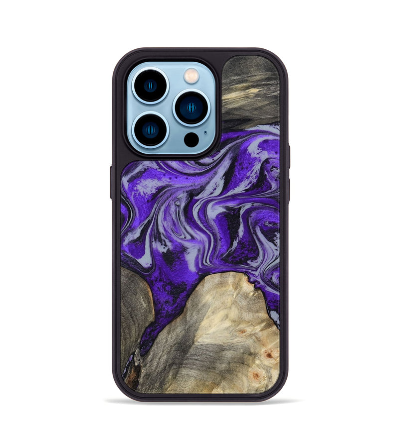iPhone 14 Pro Wood Phone Case - Hope (Purple, 799217)