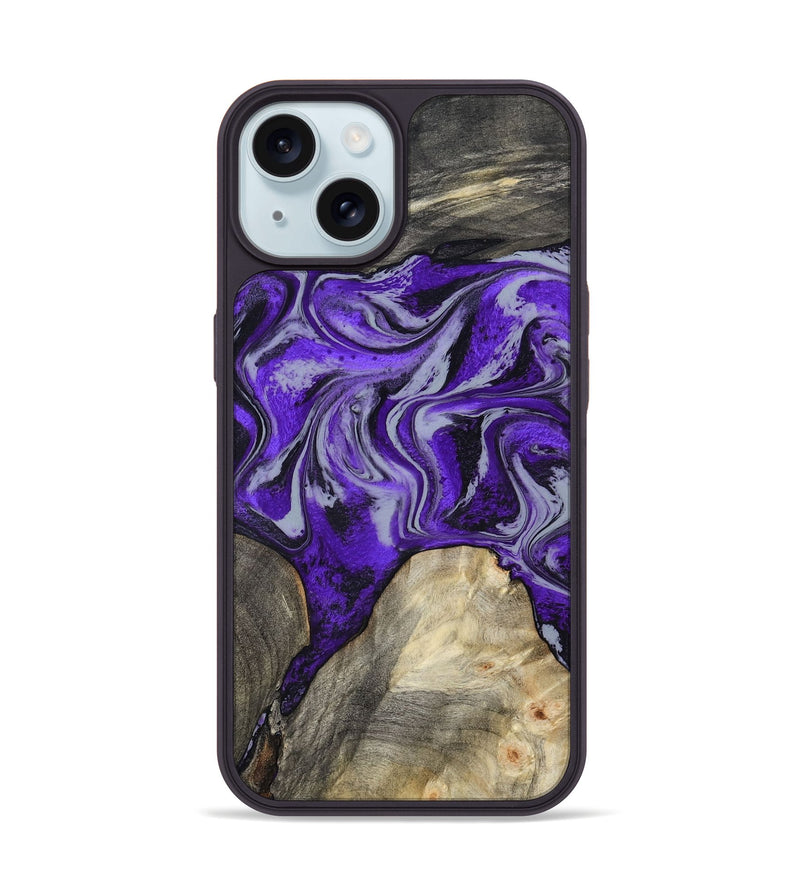 iPhone 15 Wood Phone Case - Hope (Purple, 799217)