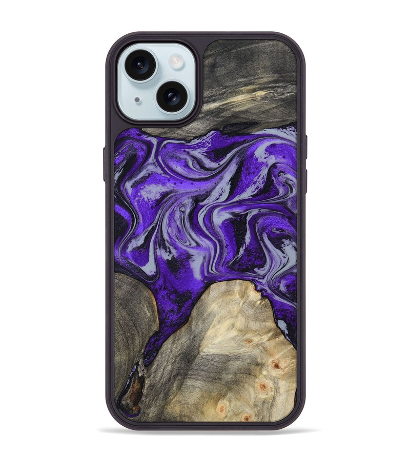 iPhone 15 Plus Wood Phone Case - Hope (Purple, 799217)