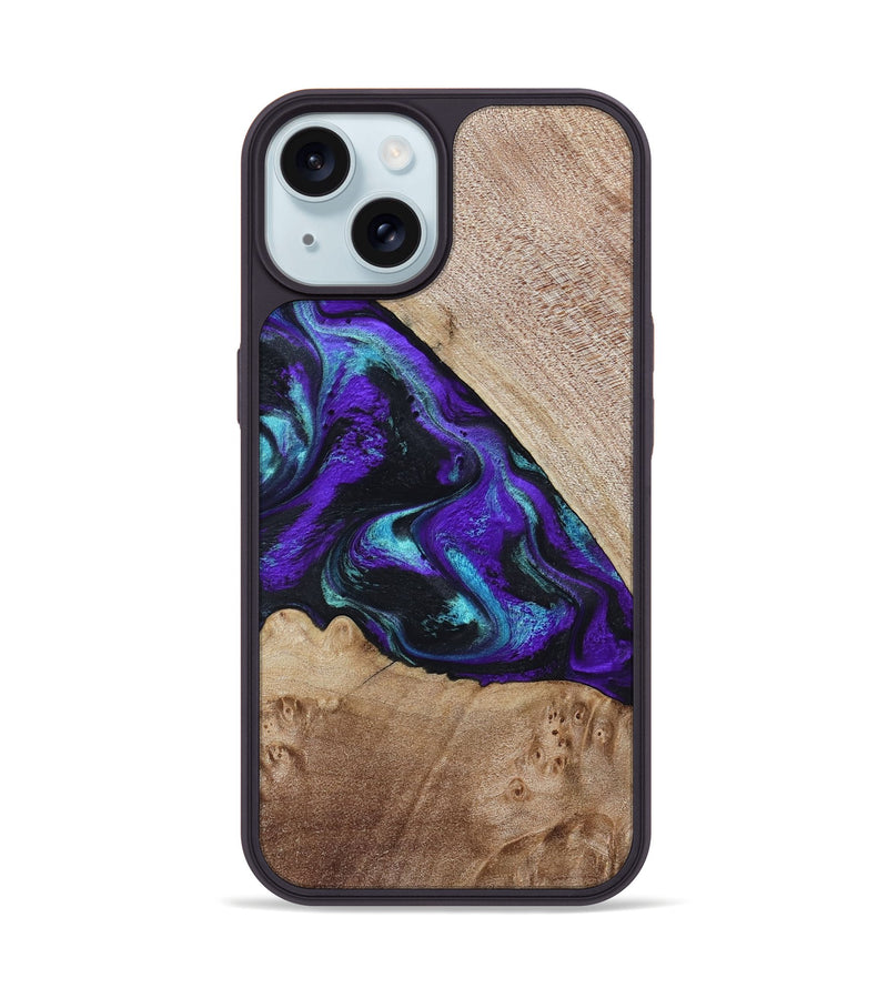 iPhone 15 Wood Phone Case - Grady (Purple, 799218)