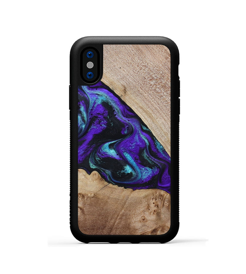 iPhone Xs Wood Phone Case - Grady (Purple, 799218)