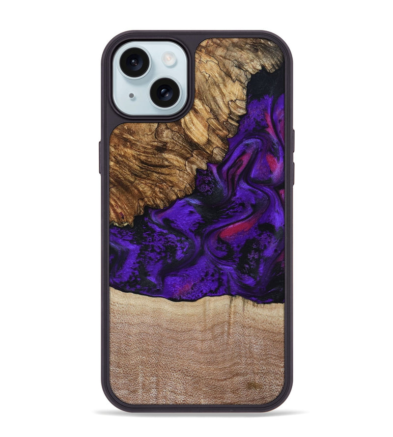 iPhone 15 Plus Wood Phone Case - Karyme (Purple, 799219)