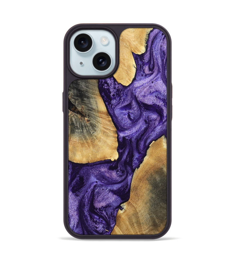iPhone 15 Wood Phone Case - Mariel (Purple, 799221)