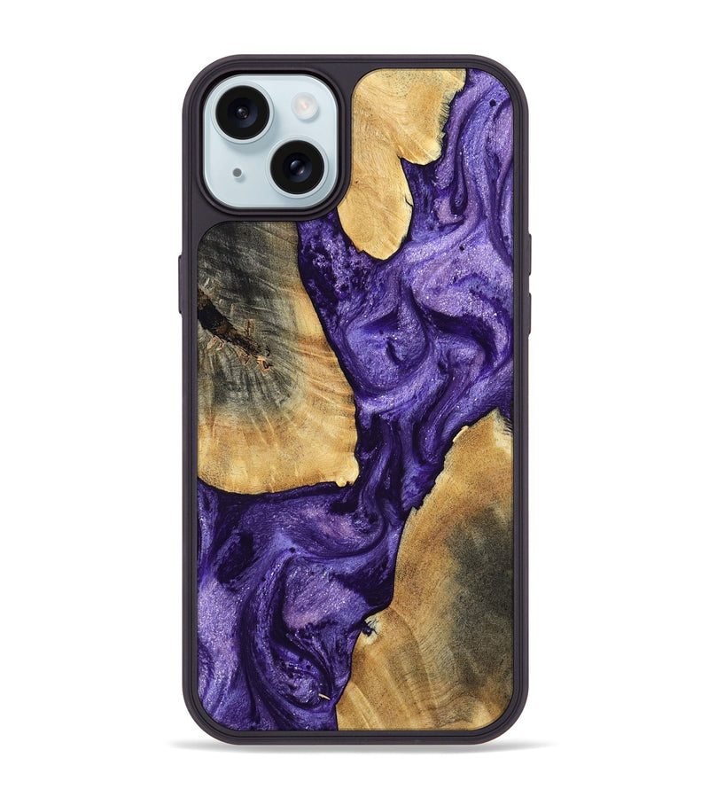 iPhone 15 Plus Wood Phone Case - Mariel (Purple, 799221)