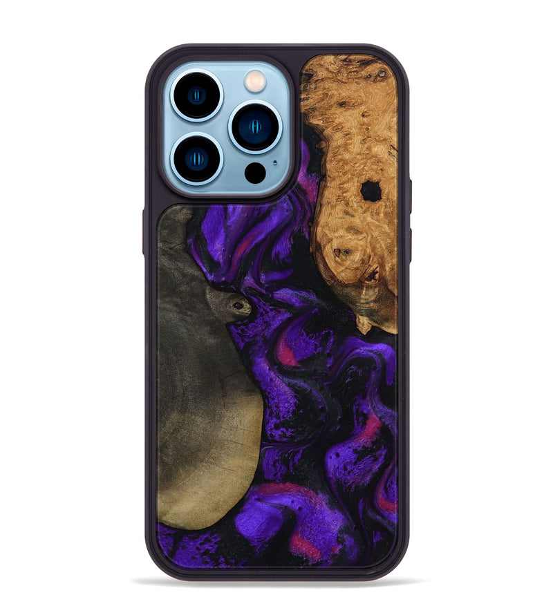 iPhone 14 Pro Max Wood Phone Case - Massimo (Purple, 799227)