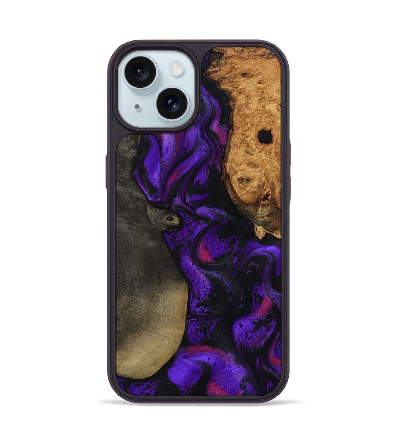 iPhone 15 Wood Phone Case - Massimo (Purple, 799227)