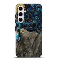 Galaxy S25 Plus Wood Live Edge Phone Case - Enrique (Teal & Gold, 799228)