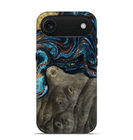 iPhone 17 Air Wood Live Edge Phone Case - Enrique (Teal & Gold, 799228)