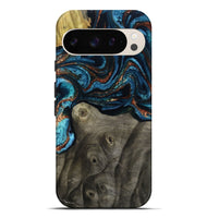 Pixel 10 Pro XL Wood Live Edge Phone Case - Enrique (Teal & Gold, 799228)