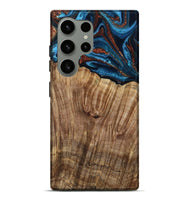 Galaxy S24 Ultra Wood Live Edge Phone Case - Roy (Teal & Gold, 799230)