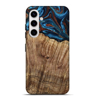 Galaxy S25 Plus Wood Live Edge Phone Case - Roy (Teal & Gold, 799230)