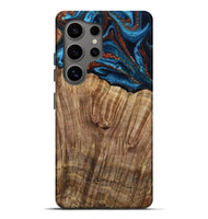 Galaxy S25 Ultra Wood Live Edge Phone Case - Roy (Teal & Gold, 799230)