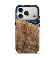 iPhone 17 Pro Wood Live Edge Phone Case - Roy (Teal & Gold, 799230)