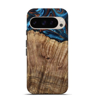Pixel 9 Pro Wood Live Edge Phone Case - Roy (Teal & Gold, 799230)