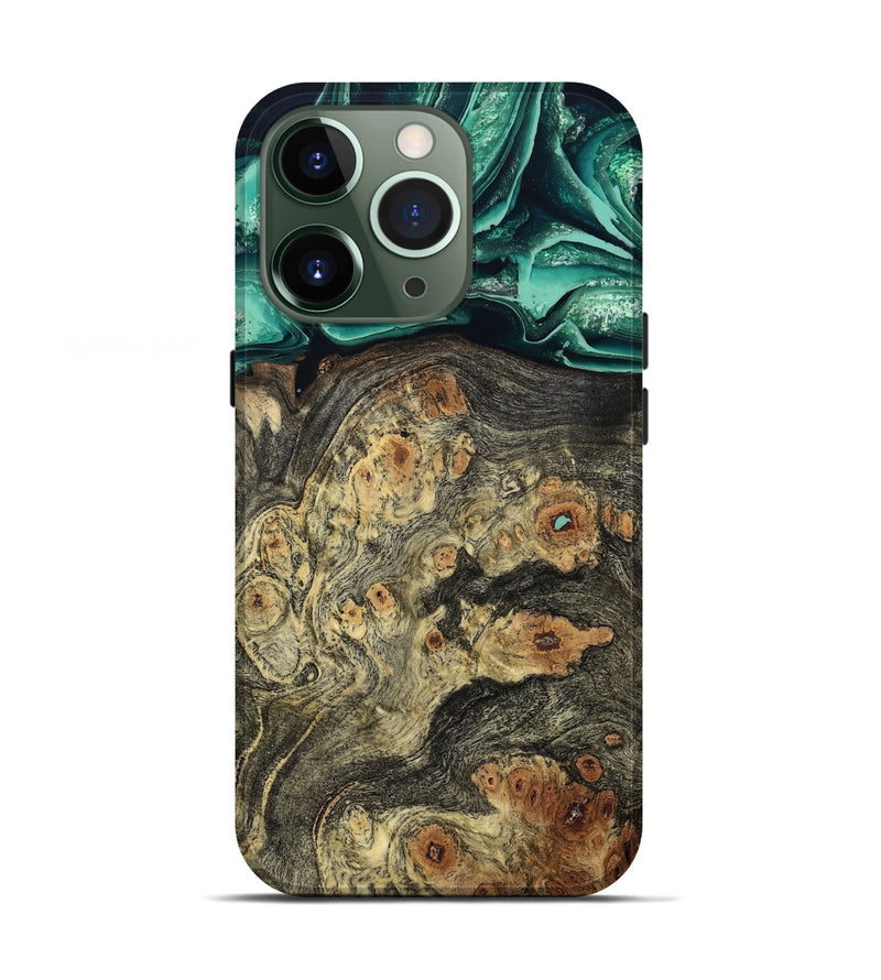 iPhone 13 Pro Wood Live Edge Phone Case - Edna (Green, 799233)