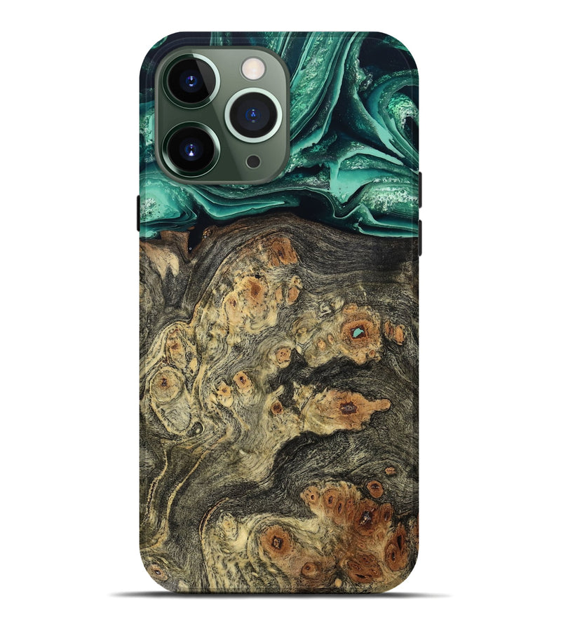 iPhone 13 Pro Max Wood Live Edge Phone Case - Edna (Green, 799233)