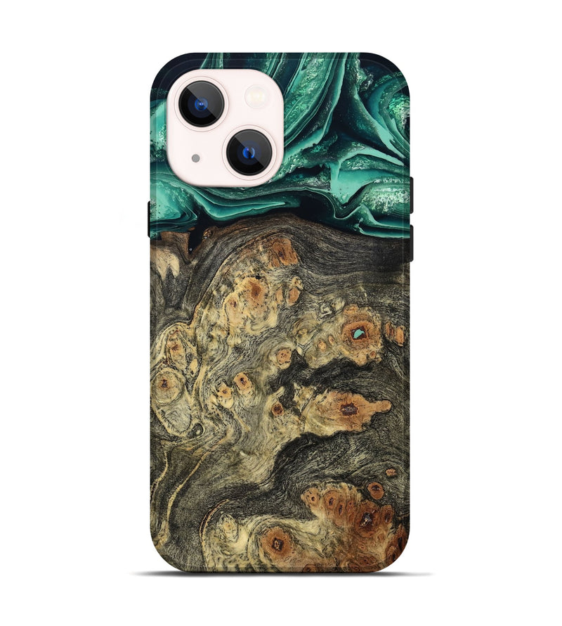iPhone 14 Wood Live Edge Phone Case - Edna (Green, 799233)